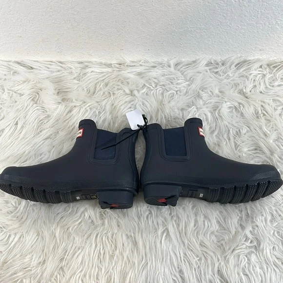 HUNTER Women's Original Chelsea Rain Boots Waterproof Size 7 Dark Blue New - Picture 8 of 12